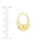 이미지를 갤러리 뷰어에 로드 , 14K Yellow Gold Graduated Puff Oval Hoop Earrings
