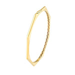 Φόρτωση εικόνας στο εργαλείο προβολής Συλλογής, 14k Yellow Gold Geometric Octagon Greek Key Hinged Bangle Bracelet
