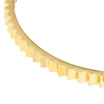 Cargar imagen en el visor de la galería, 14k Yellow Gold Fluted Greek Key Hinged Bangle Bracelet
