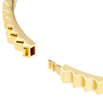Загрузить изображение в средство просмотра галереи, 14k Yellow Gold Fluted Greek Key Hinged Bangle Bracelet
