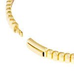 Indlæs billede til gallerivisning 14k Yellow Gold Ribbed Greek Key Hinged Bangle Bracelet
