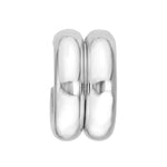 Cargar imagen en el visor de la galería, 14K Yellow White Gold Double Groove Puff Round Hoop Earrings
