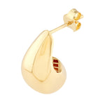 Load image into Gallery viewer, 14K Yellow White Gold Teardrop Dome Puff Post Back Earrings
