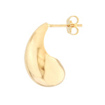 Cargar imagen en el visor de la galería, 14K Yellow White Gold Teardrop Dome Puff Post Back Earrings
