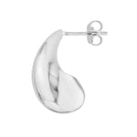 Ladda upp bild till gallerivisning, 14K Yellow White Gold Teardrop Dome Puff Post Back Earrings
