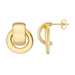 Afbeelding in Gallery-weergave laden, 14k Yellow Gold Circle Door Knocker Hoop Post Earrings
