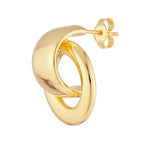 Afbeelding in Gallery-weergave laden, 14k Yellow Gold Circle Door Knocker Hoop Post Earrings
