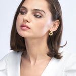Afbeelding in Gallery-weergave laden, 14k Yellow Gold Circle Textured Rope Design Door Knocker Hoop Earrings

