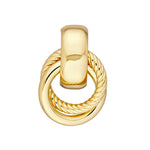 Afbeelding in Gallery-weergave laden, 14k Yellow Gold Circle Textured Rope Design Door Knocker Hoop Earrings
