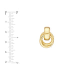 Afbeelding in Gallery-weergave laden, 14k Yellow Gold Circle Textured Rope Design Door Knocker Hoop Earrings
