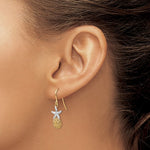 Kép betöltése a galériamegjelenítőbe: 14k Gold Two Tone Sand Dollar Starfish Shepherd Hook Dangle Earrings
