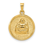 Lataa kuva Galleria-katseluun, 14k Yellow Gold Buddha Round Pendant Charm
