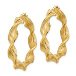 Carica l&#39;immagine nel visualizzatore di Gallery, 14k Yellow Gold Greek Key Twisted Round Hoop Earrings 45mm x 7mm
