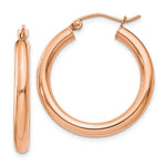 Carica l&#39;immagine nel visualizzatore di Gallery, 10k Rose Gold Classic Round Hoop Earrings 24mm x 3mm
