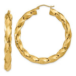 Kép betöltése a galériamegjelenítőbe: 14k Yellow Gold Twisted Classic Round Hoop Earrings 47mm x 5mm
