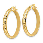 Lataa kuva Galleria-katseluun, 14K Yellow Gold Diamond Cut Round Hoop Earrings 28mm x 4mm
