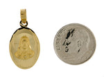 Kép betöltése a galériamegjelenítőbe: 14k Yellow Gold Sacred Heart of Jesus Oval Pendant Charm
