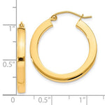 Carica l&#39;immagine nel visualizzatore di Gallery, 10k Yellow Gold 24mm x 3mm Classic Square Tube Round Hoop Earrings
