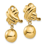Charger l&#39;image dans la galerie, 14k Yellow Gold Non Pierced Clip On Ball Dangle Earrings
