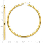 Afbeelding in Gallery-weergave laden, 10K Yellow Gold 60mm x 3mm Classic Round Hoop Earrings
