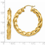 Kép betöltése a galériamegjelenítőbe: 14k Yellow Gold Twisted Classic Round Hoop Earrings 37mm x 5mm
