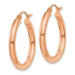Lataa kuva Galleria-katseluun, 10k Rose Gold Classic Round Hoop Earrings 24mm x 3mm
