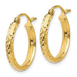 Carregar imagem no visualizador da galeria, 14k Yellow Gold 18mm x 2.5mm Diamond Cut Round Hoop Earrings

