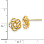 Cargar imagen en el visor de la galería, 14k Yellow Gold Classic Love Knot Stud Post Earrings
