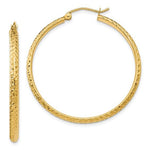Carregar imagem no visualizador da galeria, 14k Yellow Gold 37mm x 2.5mm Diamond Cut Round Hoop Earrings

