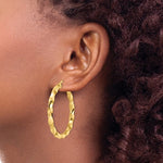 Load image into Gallery viewer, 14k Yellow Gold Classic Twisted Spiral Round Hoop Earrings 43mm x 4mm
