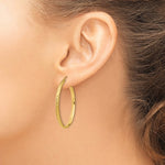 Загрузить изображение в средство просмотра галереи, 14k Yellow Gold 37mm x 2.5mm Diamond Cut Round Hoop Earrings
