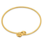 Cargar imagen en el visor de la galería, 14k Yellow Gold Love Knot Flexible Slip On Cuff Bangle Bracelet
