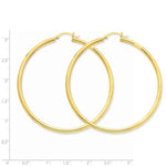 Φόρτωση εικόνας στο εργαλείο προβολής Συλλογής, 14K Yellow Gold 60mm x 3mm Lightweight Round Hoop Earrings
