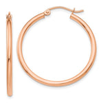 Charger l&#39;image dans la galerie, 10k Rose Gold Classic Round Hoop Earrings 31mm x 2mm
