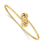 이미지를 갤러리 뷰어에 로드 , 14k Yellow Gold Love Knot Flexible Slip On Cuff Bangle Bracelet
