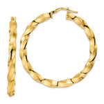 Afbeelding in Gallery-weergave laden, 14k Yellow Gold Classic Twisted Spiral Round Hoop Earrings 43mm x 4mm
