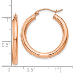 Lataa kuva Galleria-katseluun, 10k Rose Gold Classic Round Hoop Earrings 24mm x 3mm
