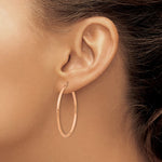 Kép betöltése a galériamegjelenítőbe: 14K Rose Gold 40mm x 2mm Classic Round Hoop Earrings
