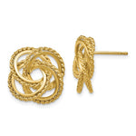 Carregar imagem no visualizador da galeria, 14k Yellow Gold Twisted Love Knot Stud Post Earrings
