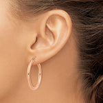 Cargar imagen en el visor de la galería, 14K Rose Gold 30mm x 3mm Classic Round Hoop Earrings
