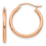 Załaduj obraz do przeglądarki galerii, 10k Rose Gold Classic Round Hoop Earrings 21mm x 2mm

