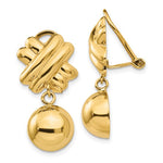Ladda upp bild till gallerivisning, 14k Yellow Gold Non Pierced Clip On Ball Dangle Earrings
