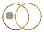 画像をギャラリービューアに読み込む, 14K Yellow Gold 80mm x 4mm Extra Large Giant Gigantic Big Round Classic Hoop Earrings
