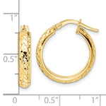 이미지를 갤러리 뷰어에 로드 , 14K Yellow Gold 18mm x 4mm Diamond Cut Round Hoop Earrings
