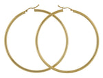 Carica l&#39;immagine nel visualizzatore di Gallery, 14K Yellow Gold 70mm x 3mm Extra Large Giant Gigantic Big Lightweight Round Classic Hoop Earrings
