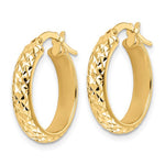 Lataa kuva Galleria-katseluun, 14K Yellow Gold 18mm x 4mm Diamond Cut Round Hoop Earrings
