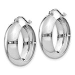 Charger l&#39;image dans la galerie, 14K White Gold 20mm x 7mm Classic Round Hoop Earrings
