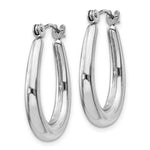 Load image into Gallery viewer, 14K White Gold Fancy Classic Shrimp Hoop Earrings
