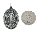 Afbeelding in Gallery-weergave laden, Sterling Silver Blessed Virgin Mary Miraculous Medal Pendant Charm
