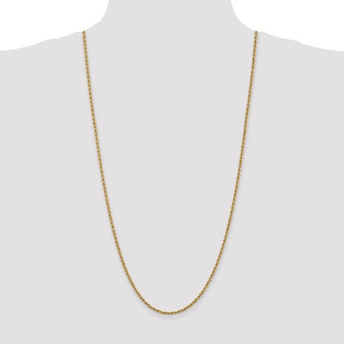 14K Yellow Gold 2.5mm Rope Bracelet Anklet Choker Necklace Pendant Chain